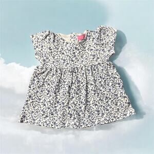 3-6 months baby blue white floral babydoll dress